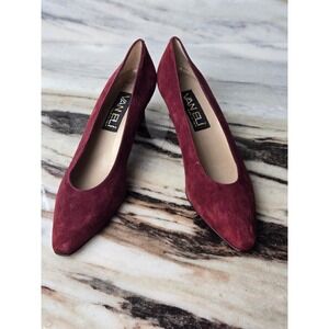 Vaneli Burgundy Suede Pointed Toe Block Heel‎ Pumps Made in Italy Size 8S
